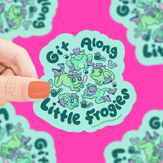 Tomfoolery Toys | Get Along Little Froggies Vinyl Sticker