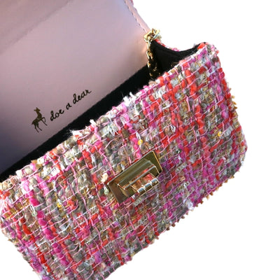 Fuchsia Big Heart Tweed Purse Preview #4
