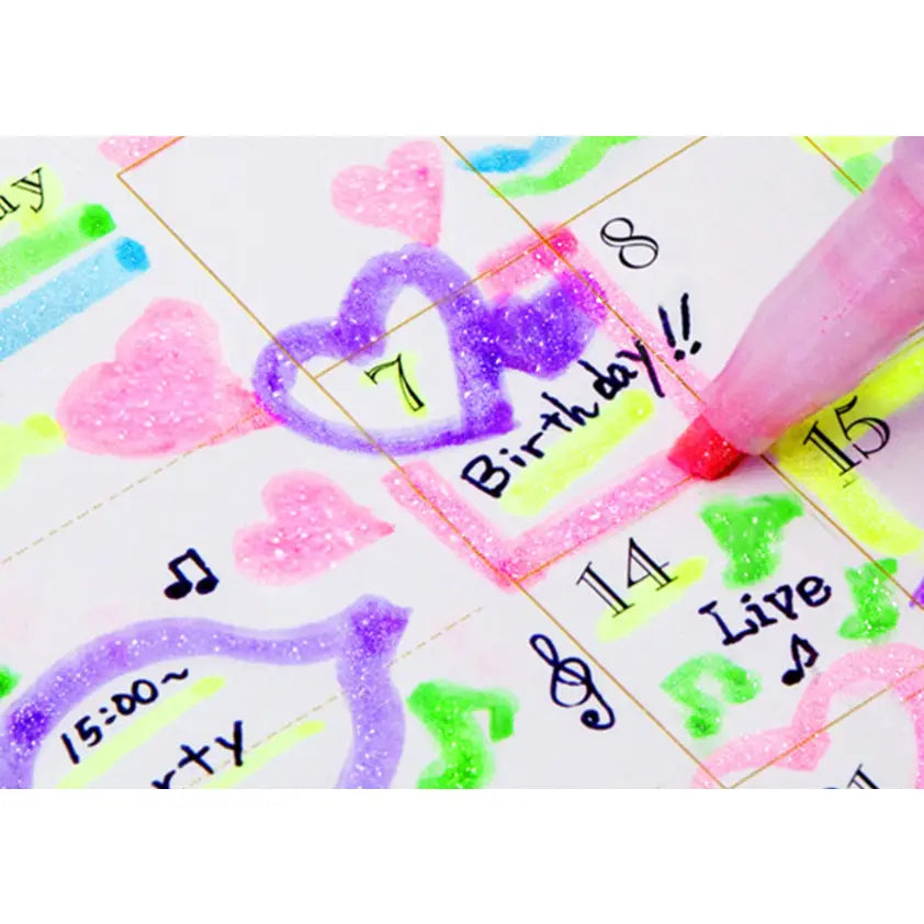 Purple Glitter Highlighter Pens Cover