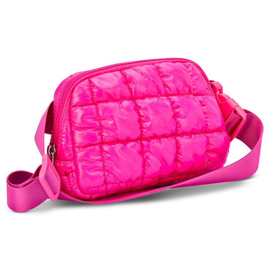 Tomfoolery Toys | Hot Pink Shiny Puffer Belt Bag