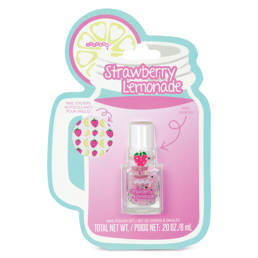Tomfoolery Toys | Strawberry Lemonade Nail Polish & Ring Set