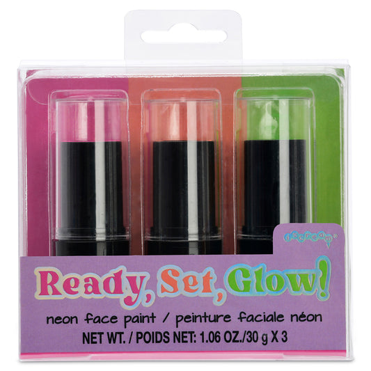 Tomfoolery Toys | Ready, Set, Glow! Neon Face Paint Set