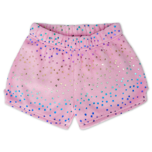 Tomfoolery Toys | Pink Foil Stars Plush Shorts