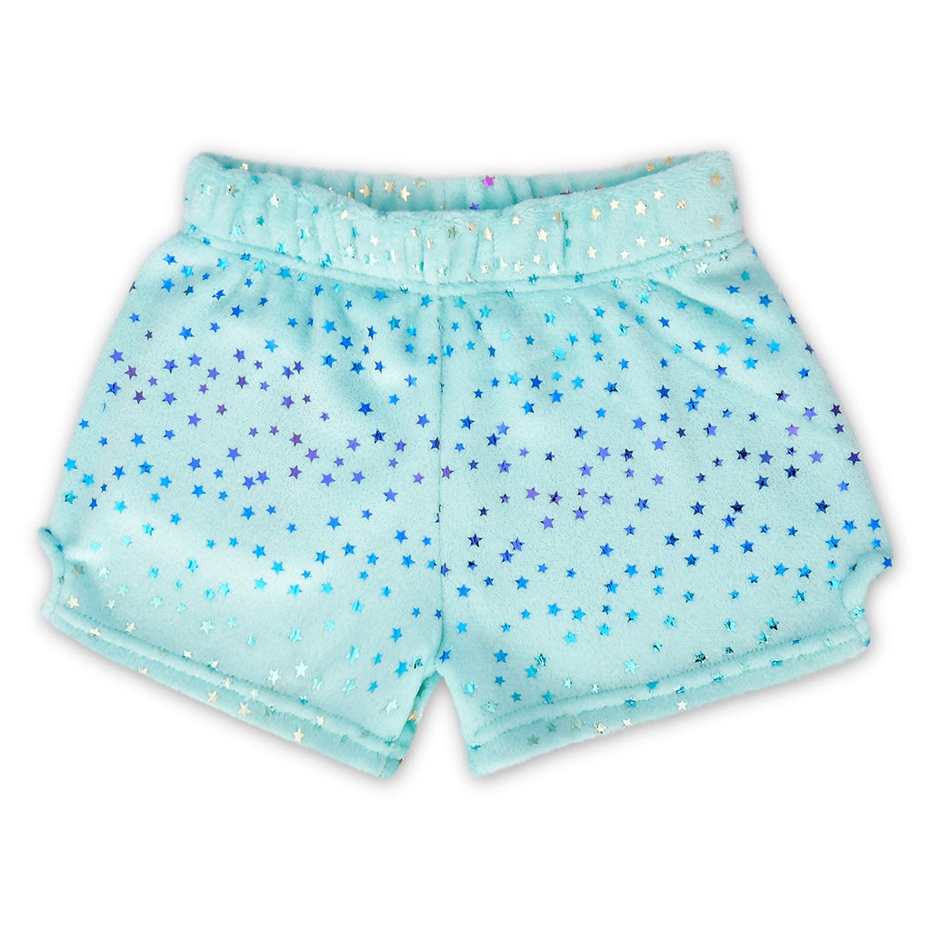 Blue Foil Stars Plush Shorts Cover