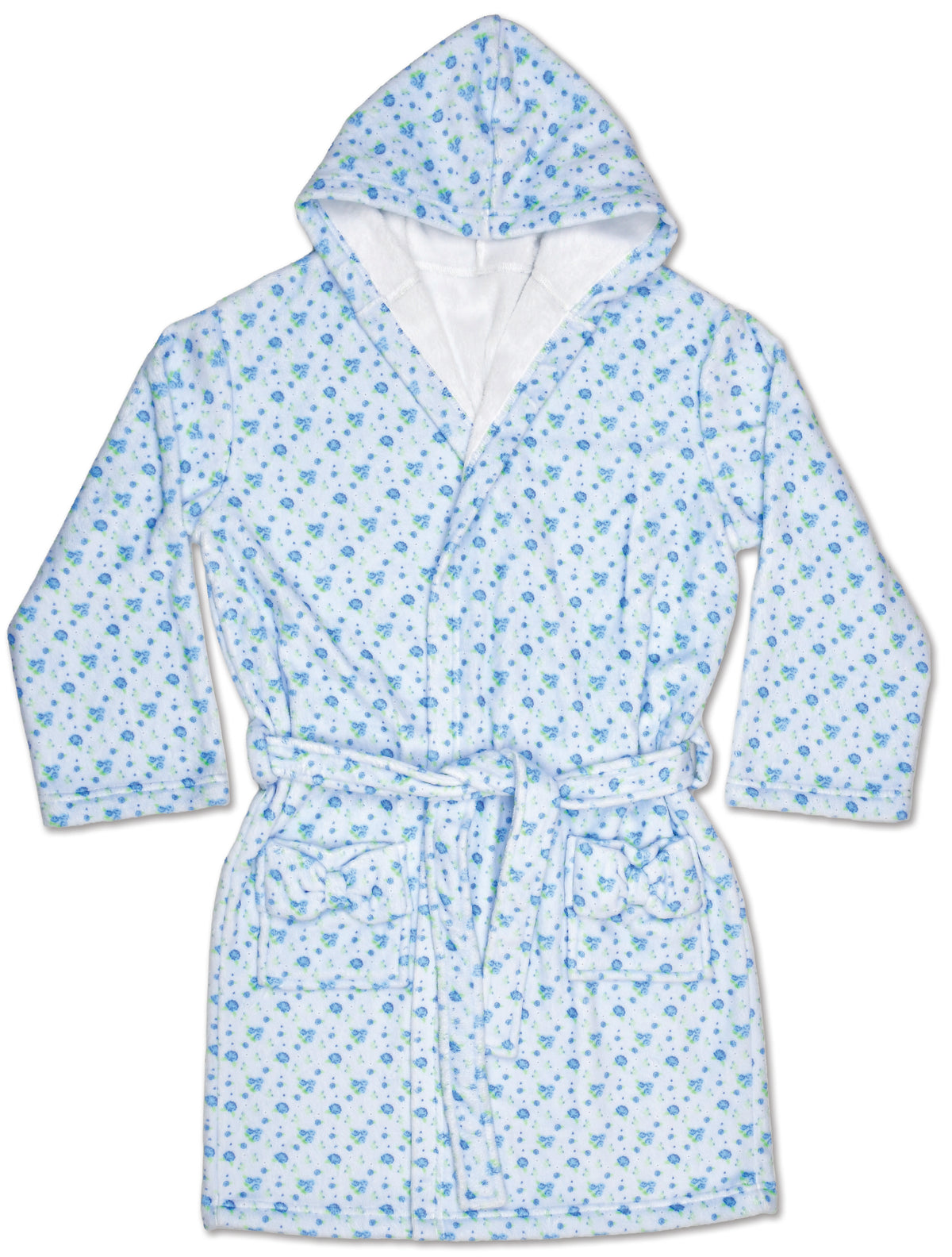 Blue Ditsy Plush Robe Cover