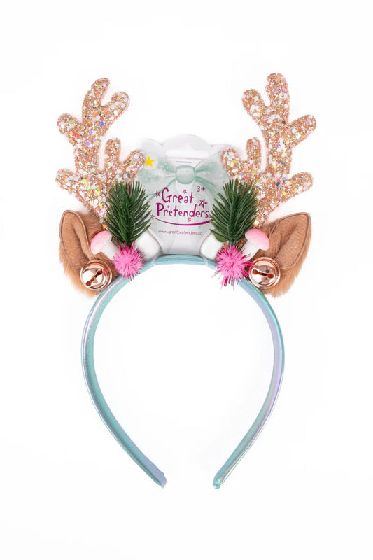 Tomfoolery Toys | Pink & Mint Holiday Rudolph Headband