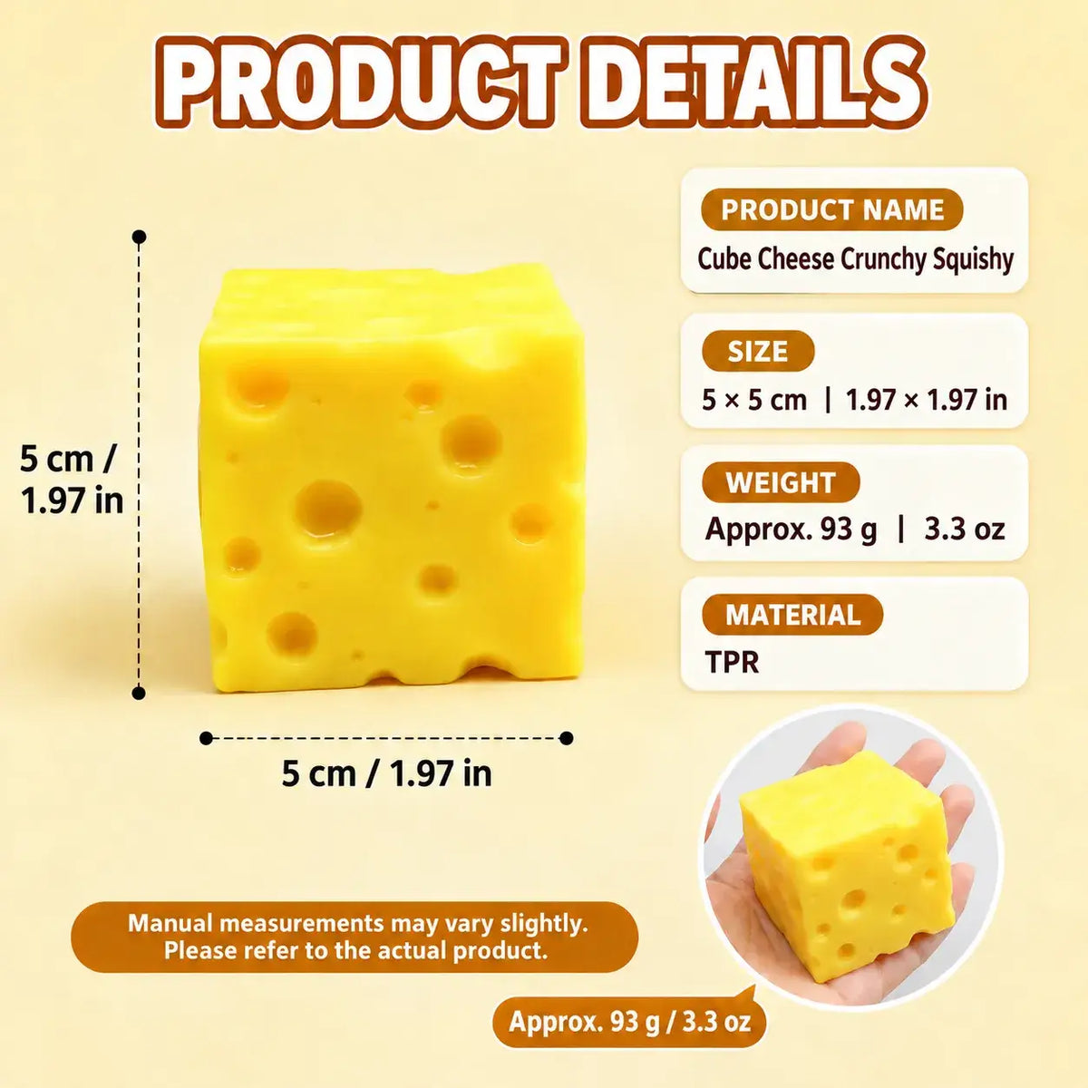 Crunchy Cheese Block Squishy Cover