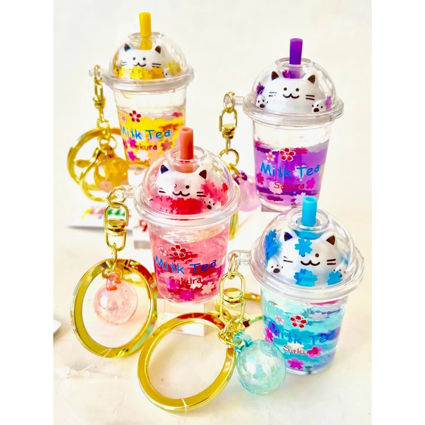 Tomfoolery Toys | Kitty Boba Floaty Keychain