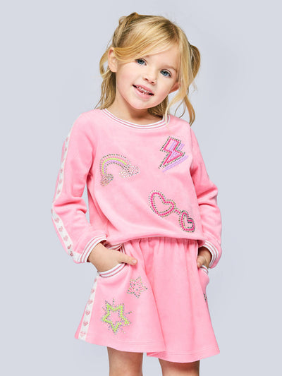 Pink Long Sleeve Velour Top Preview #1