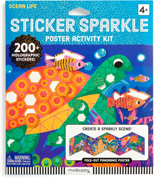 Tomfoolery Toys | Ocean Life Sticker Sparkle Poster Activity Kit