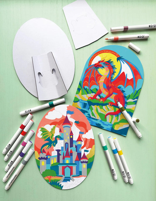 Tomfoolery Toys | Fierce Dragons Paint By Numbers