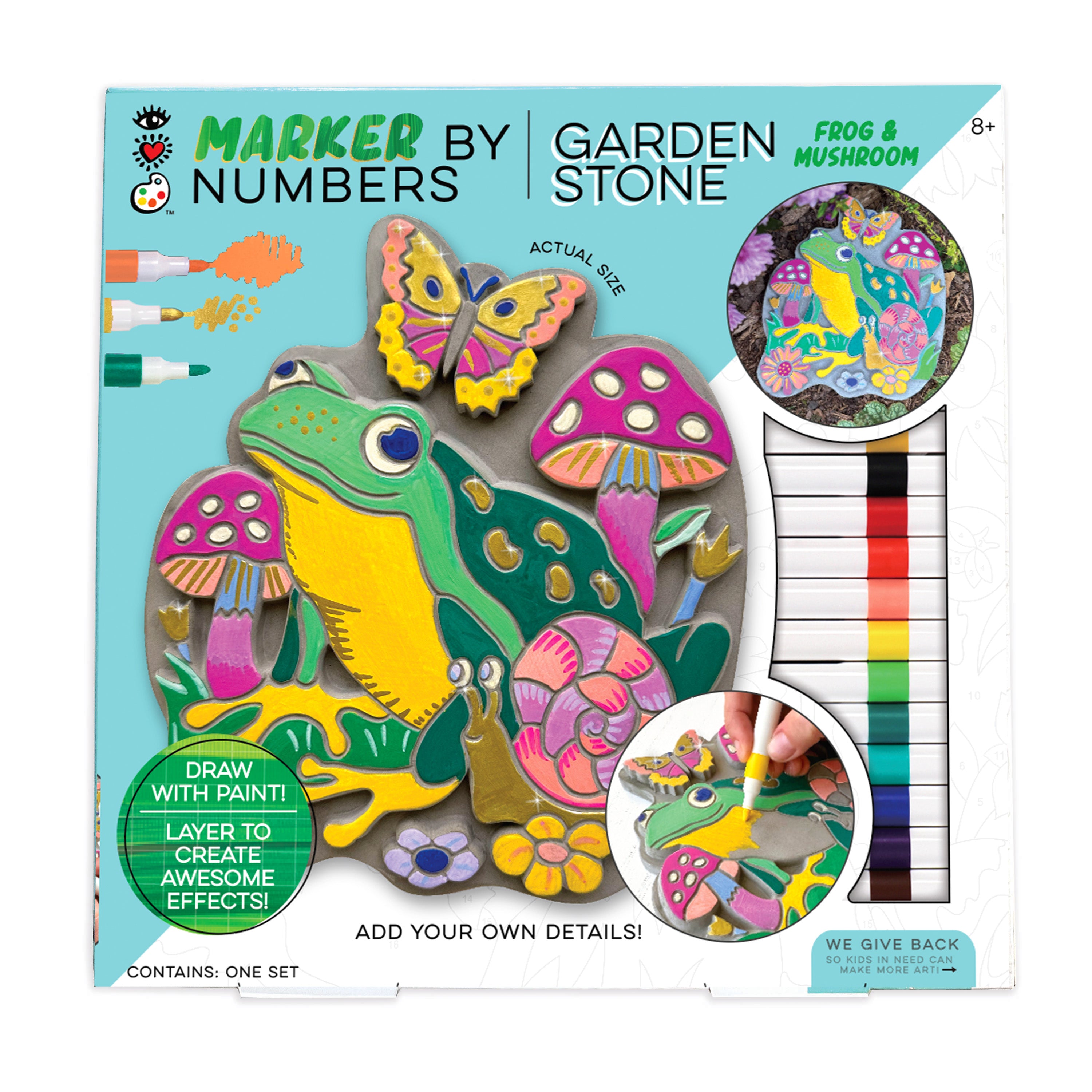 Tomfoolery Toys | Garden Stone Frog & Mushroom, Marker By Number