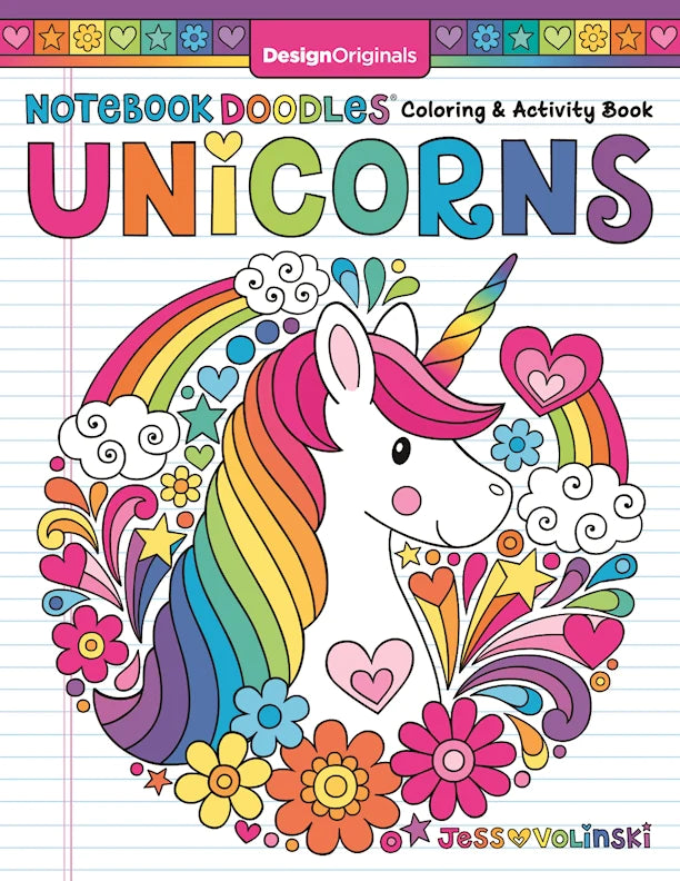 Notebook Doodles: Unicorn Coloring Book Cover