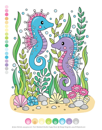 Notebook Doodles: Happy Ocean Coloring Book Preview #2