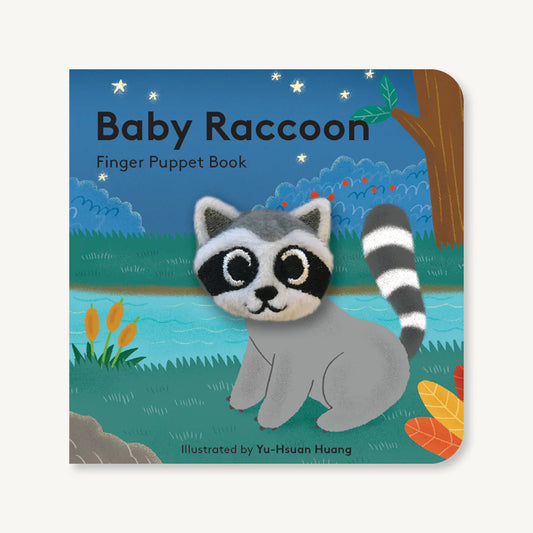 Tomfoolery Toys | Baby Raccoon Finger Puppet Book