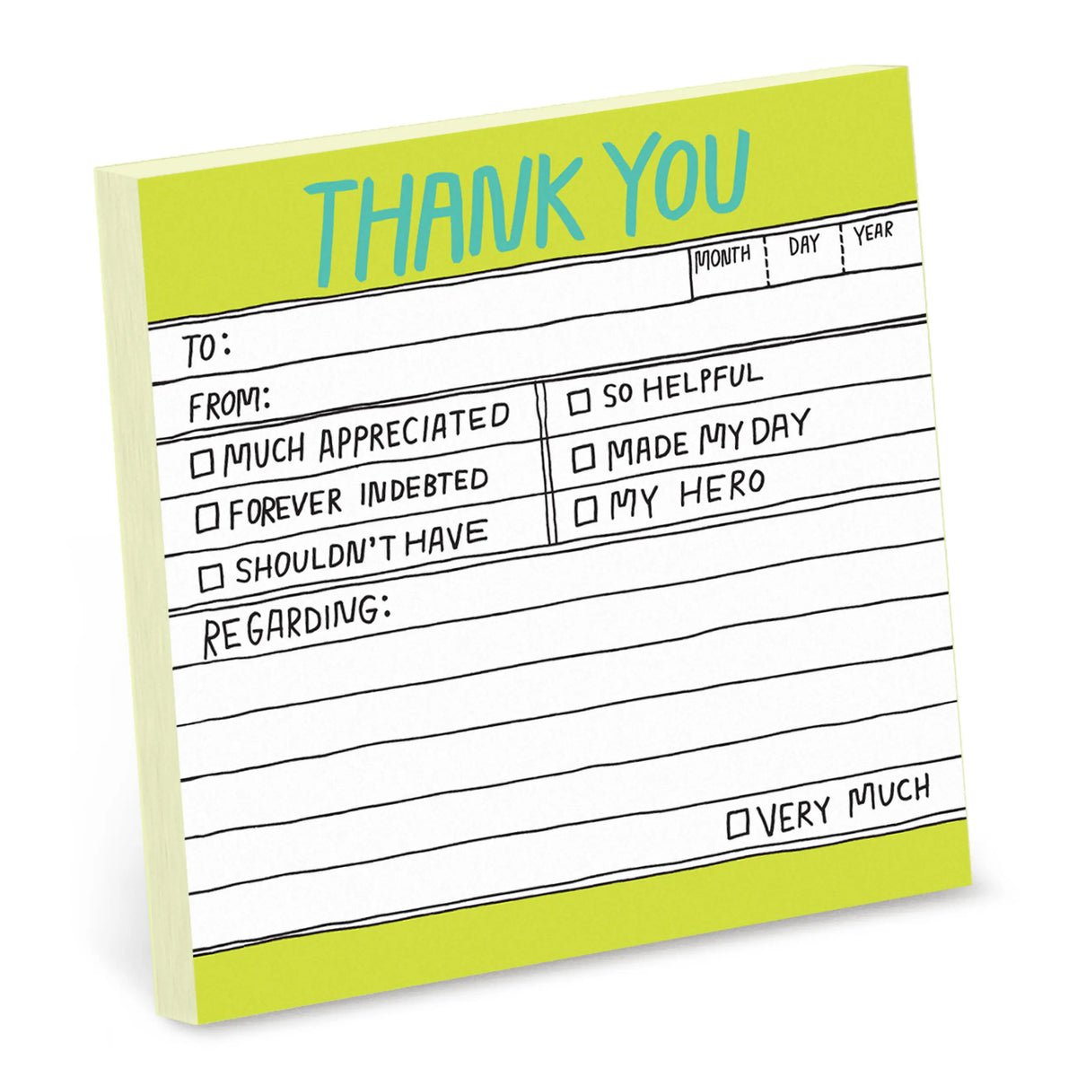 Hand-Lettered Thank You Sticky Notes Cover