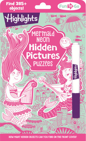 Mermaid Neon Hidden Pictures Puzzles Cover