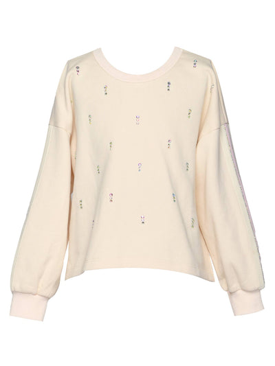 French Terry Sweatshirt w/ Rhinestones Preview #2