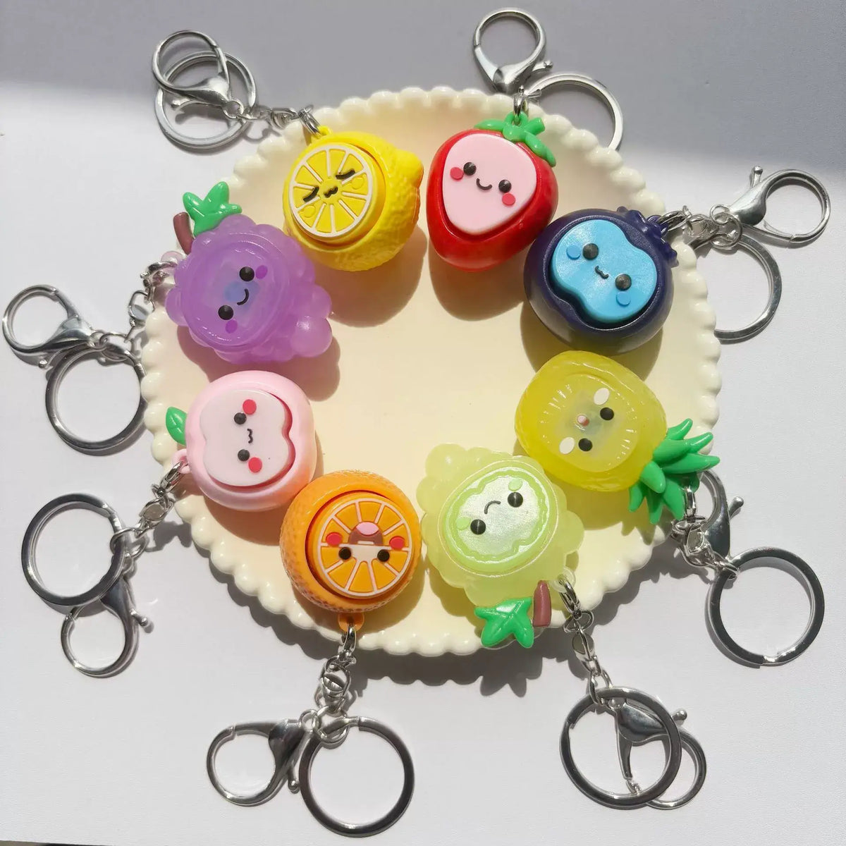 Fruit Fidget Button Keychain Cover