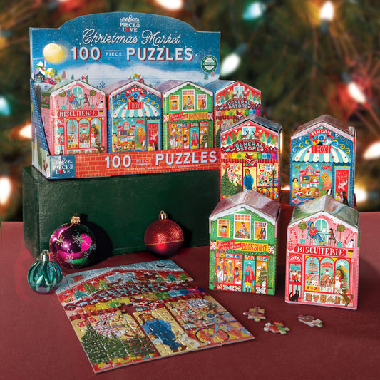 Tomfoolery Toys | Christmas Market 100pc Puzzles Assrt