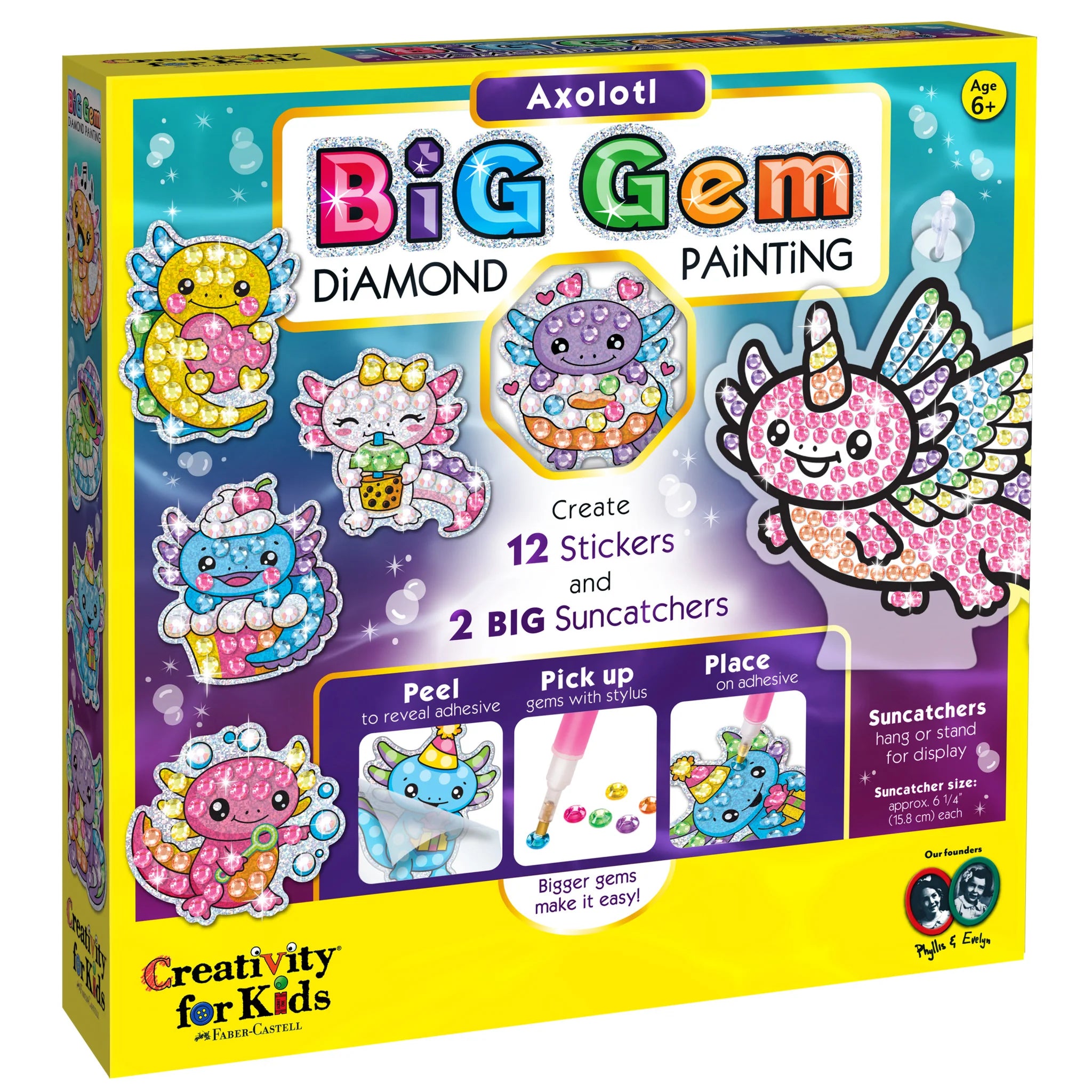 Tomfoolery Toys | Axolotl Big Gem Diamond Painting