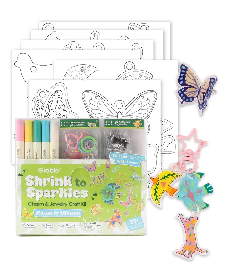 Tomfoolery Toys | Shrink To Sparkles Craft Kit: Paws & Wings