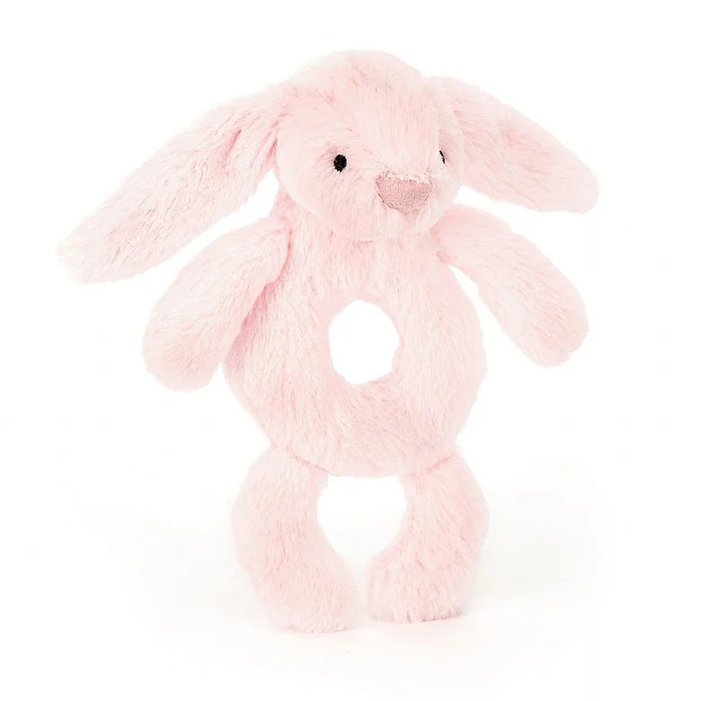 Bashful Pink Bunny Ring Rattle Cover