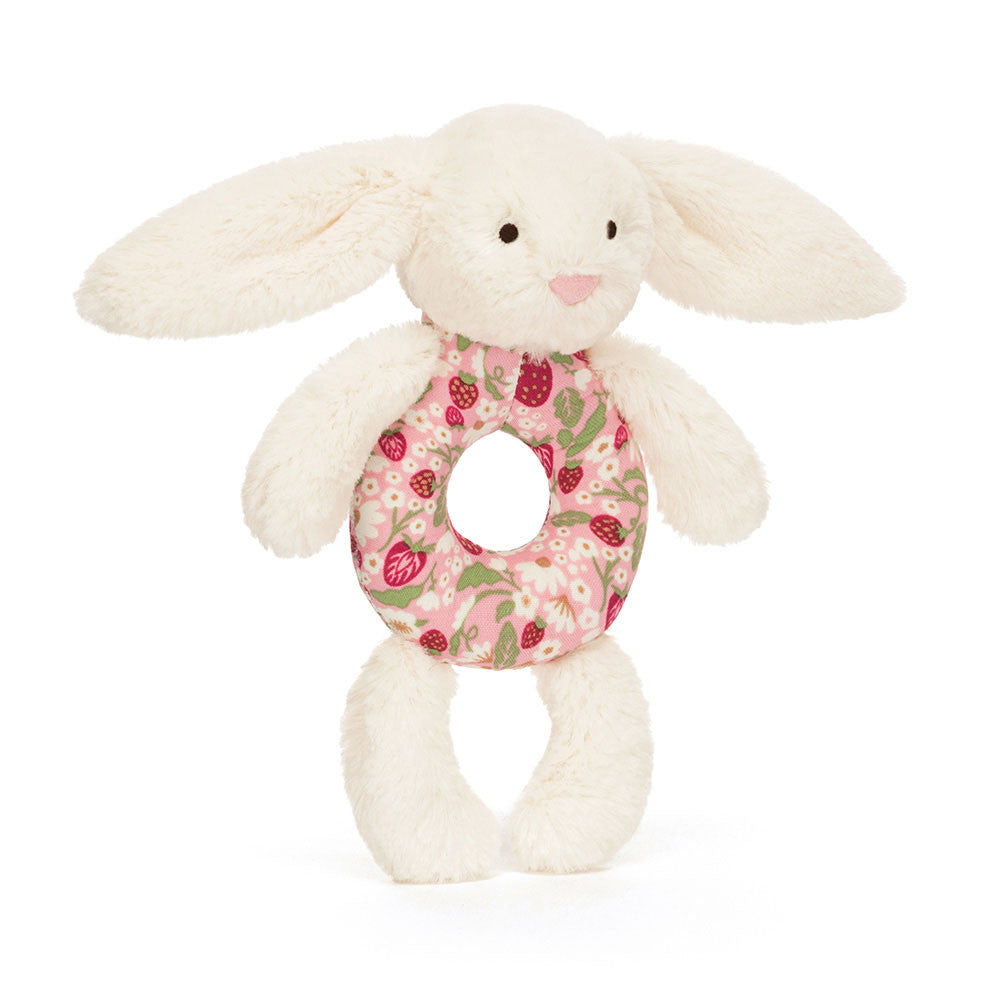 Berry Blossom Cream Bunny Ring Rattle Cover