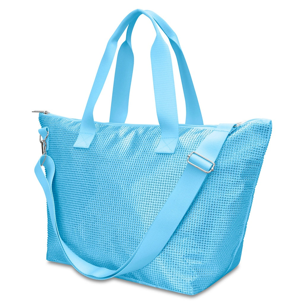 Tomfoolery Toys | Blue Rhinestone Overnight Bag