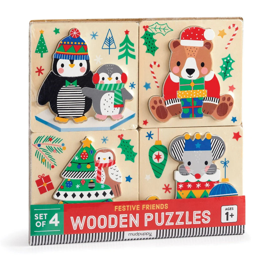 Festive Friends Wood Puzzles Set Cover