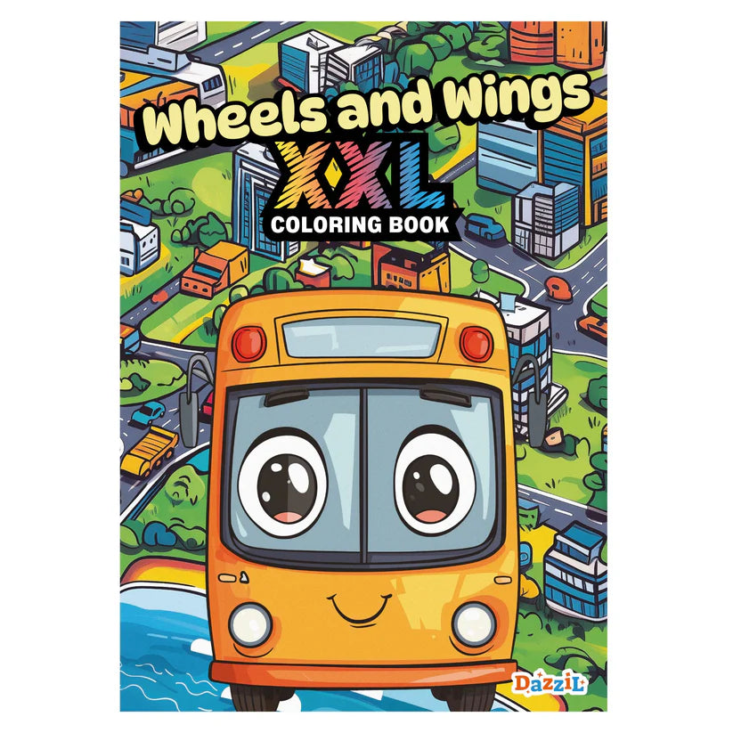 Tomfoolery Toys | Wheels and Wings XXL Coloring Book