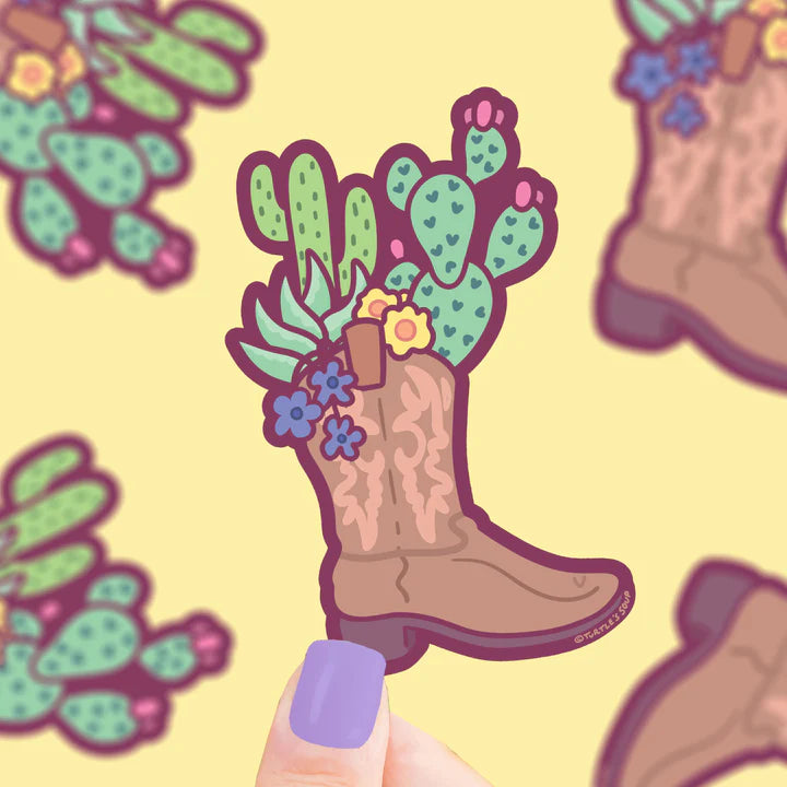 Cactus Cowboy Boot Sticker Cover