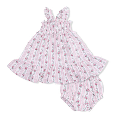 Winding Rose Stripe- Smocked Ruffle Sundress & Bloomer Preview #1