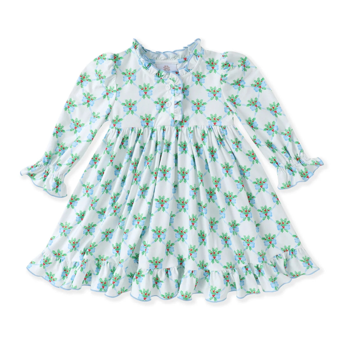 Tomfoolery Toys | Blue Holly Gown with Ruffle