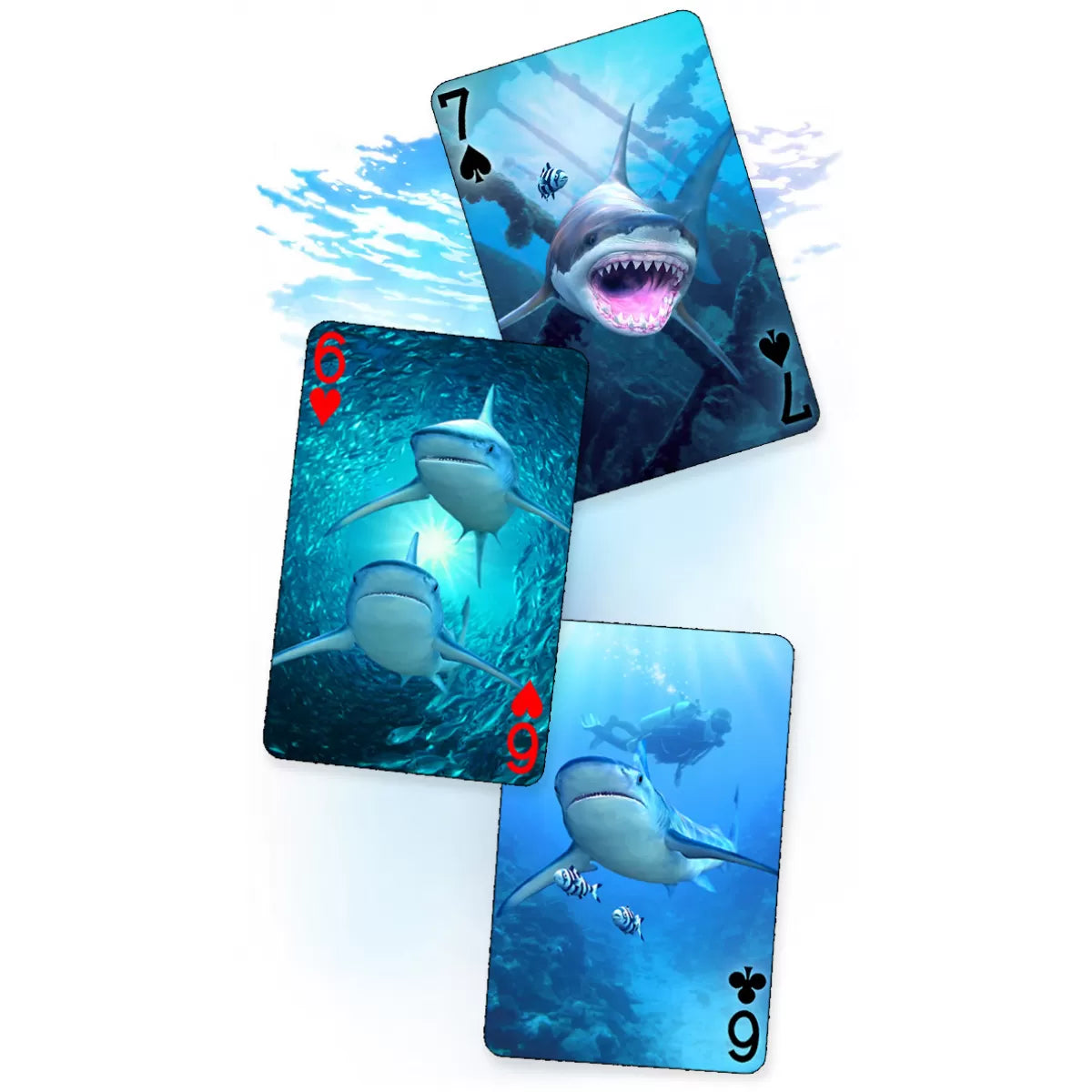 3D Shark Playing Cards Cover