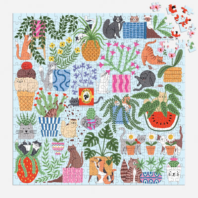 Cats In The  Houseplants 500pc Puzzle Preview #1