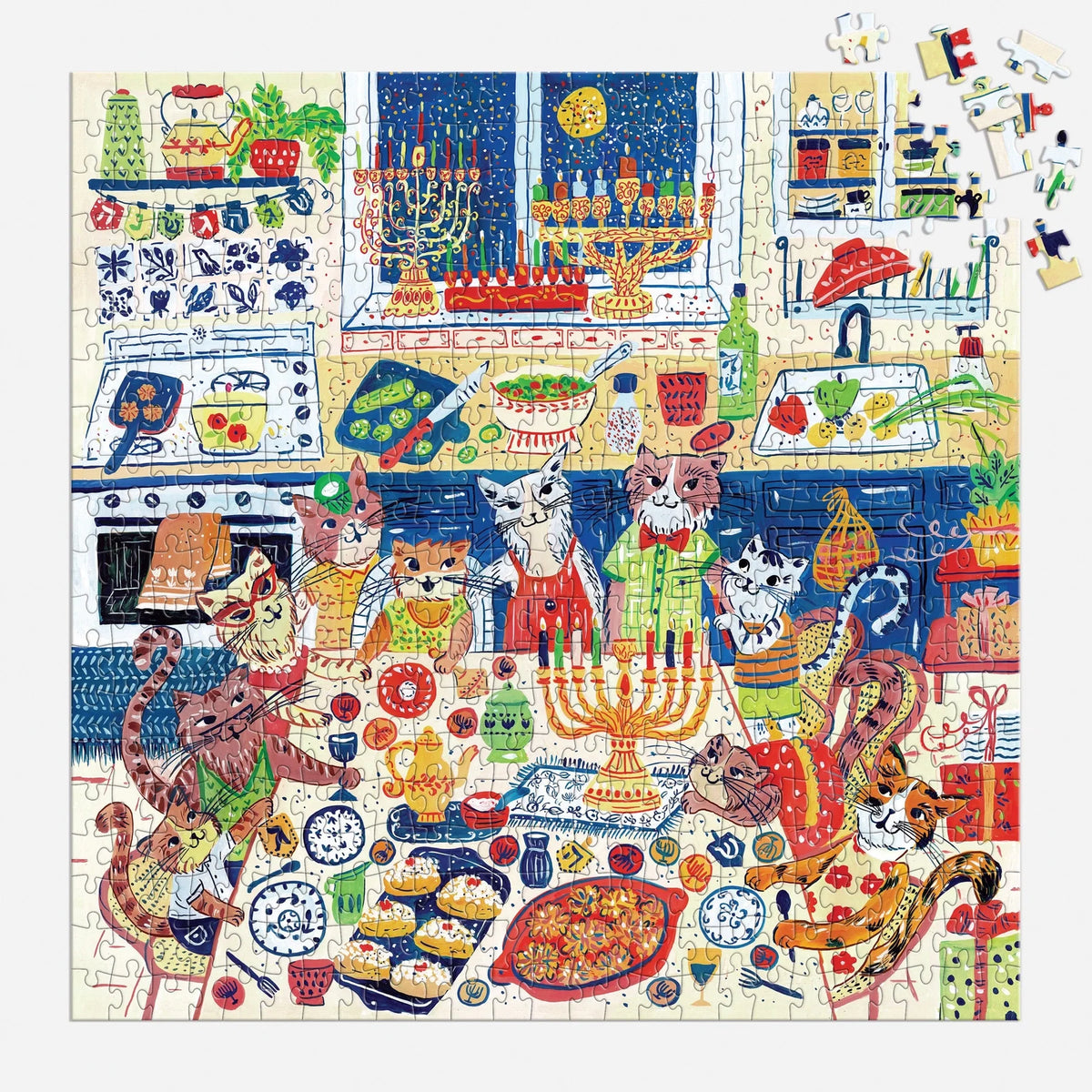 Happy Hanukcats 500pc Puzzle Cover