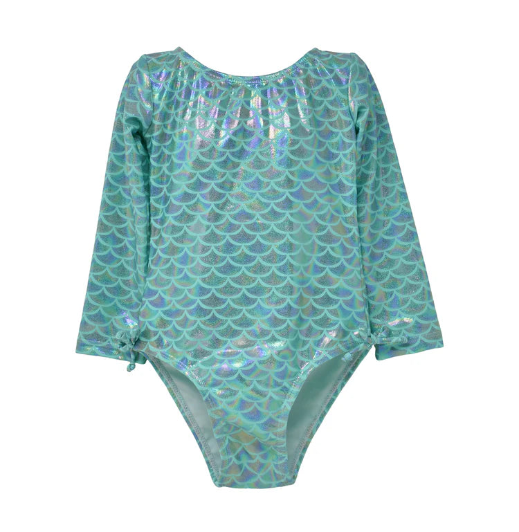 Tomfoolery Toys | Charlie L/S Rash Guard Swimsuit - Fairy Tale Scales