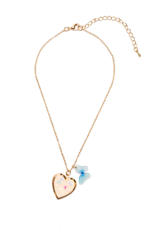 Tomfoolery Toys | Butterfly Heart Locket Necklace