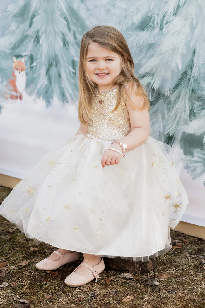 Golden Glam Party Dress, Sz 3-4 Cover
