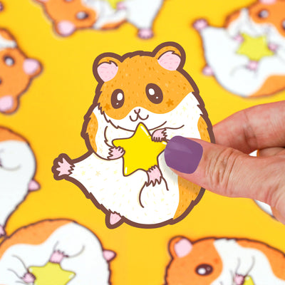 Ultra Super Cute Hamster Vinyl Sticker Preview #1
