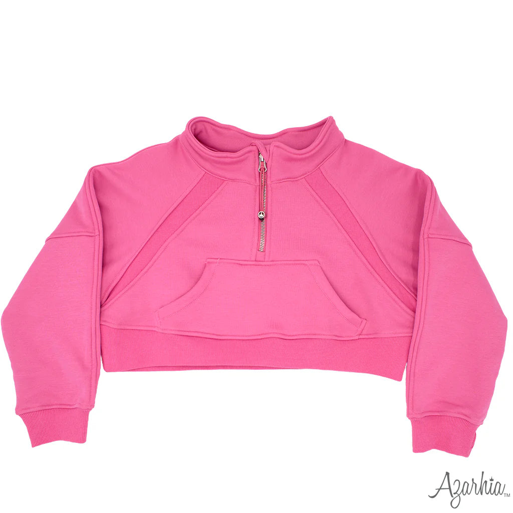 Hot Pink Oversized Cropped Sweatshirt Cover