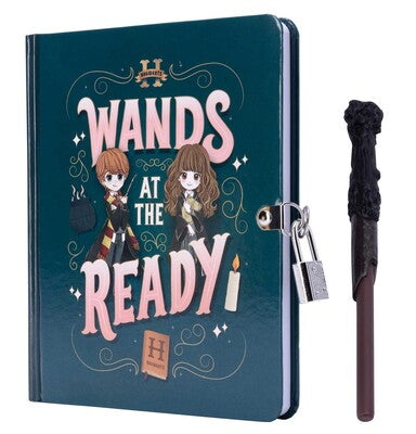 Tomfoolery Toys | Harry Potter: Wands at the Ready Lock & Key Diary