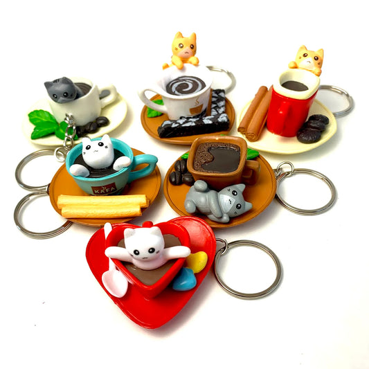 Tomfoolery Toys | Café Cat Keychain