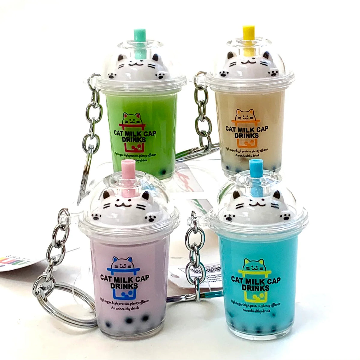 Cat Boba Tea Keychain Cover