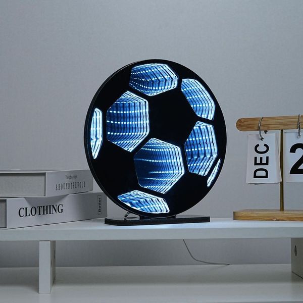 White Soccer Ball Infinity Mirror Cover