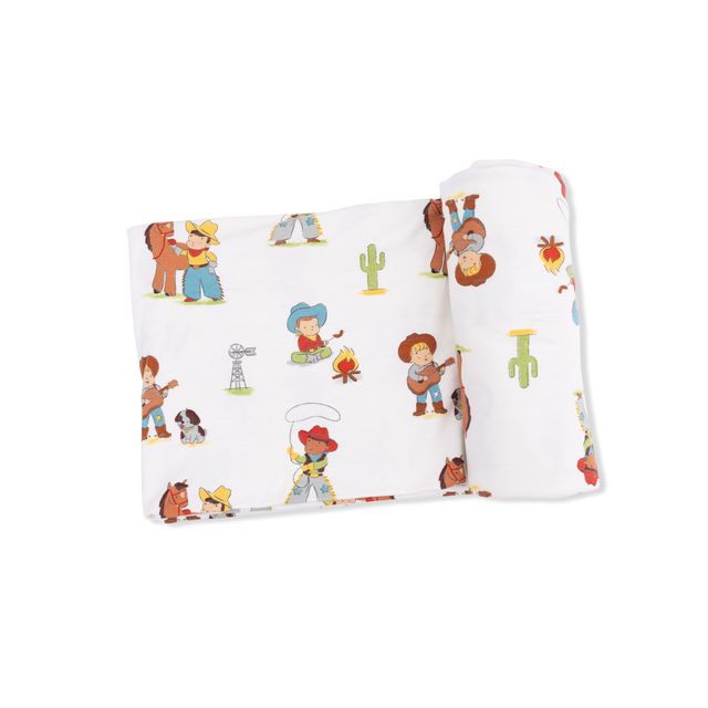 Vintage Cowboy Swaddle Blanket Cover