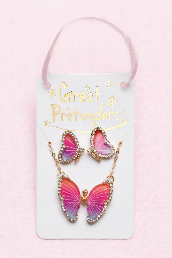 Tomfoolery Toys | Butterfly Necklace & Earring Set
