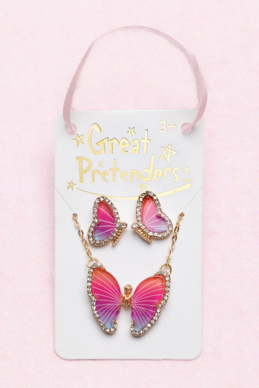 Tomfoolery Toys | Butterfly Necklace & Earring Set