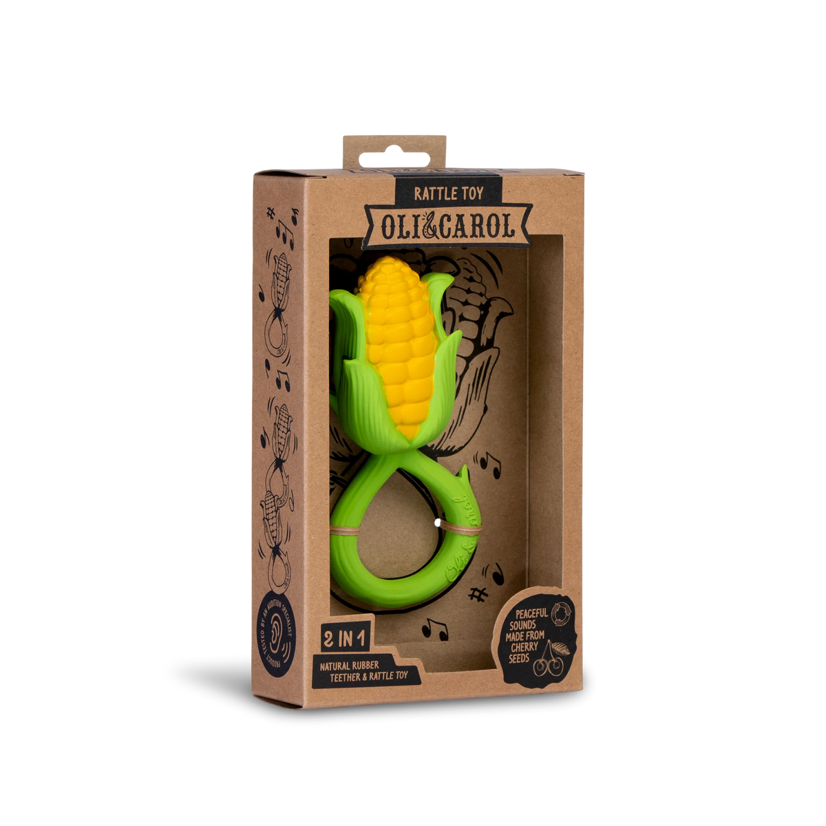 Corn Rattle Toy & Teether Cover